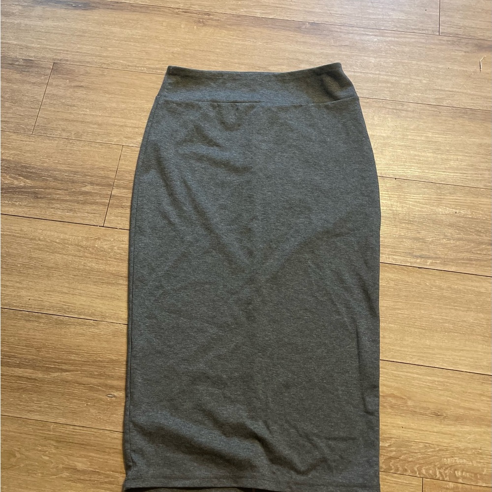 14th & Union Gray Midi Pencil Skirt for Work